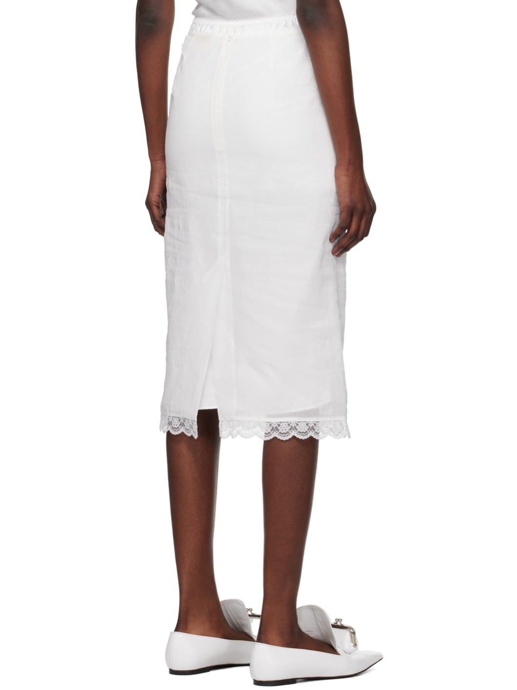 White Sheer Midi Skirt - 3