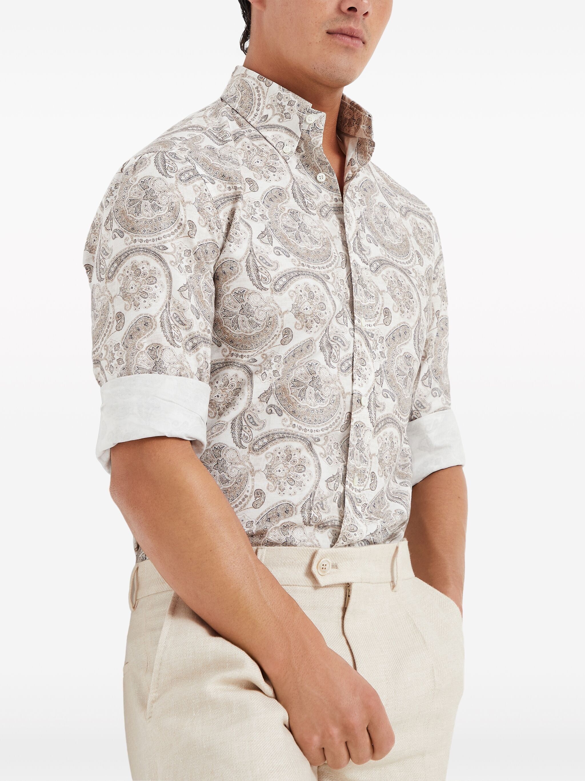 paisley-print cotton shirt - 5