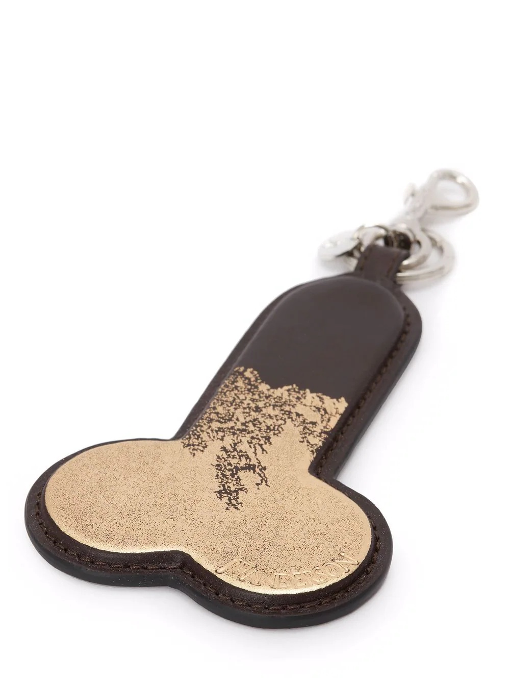 foil-print leather keyring - 3