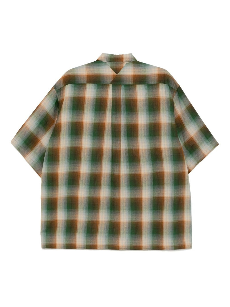 White Mountaineering mid gusset-sleeved checked T-shirt outlook