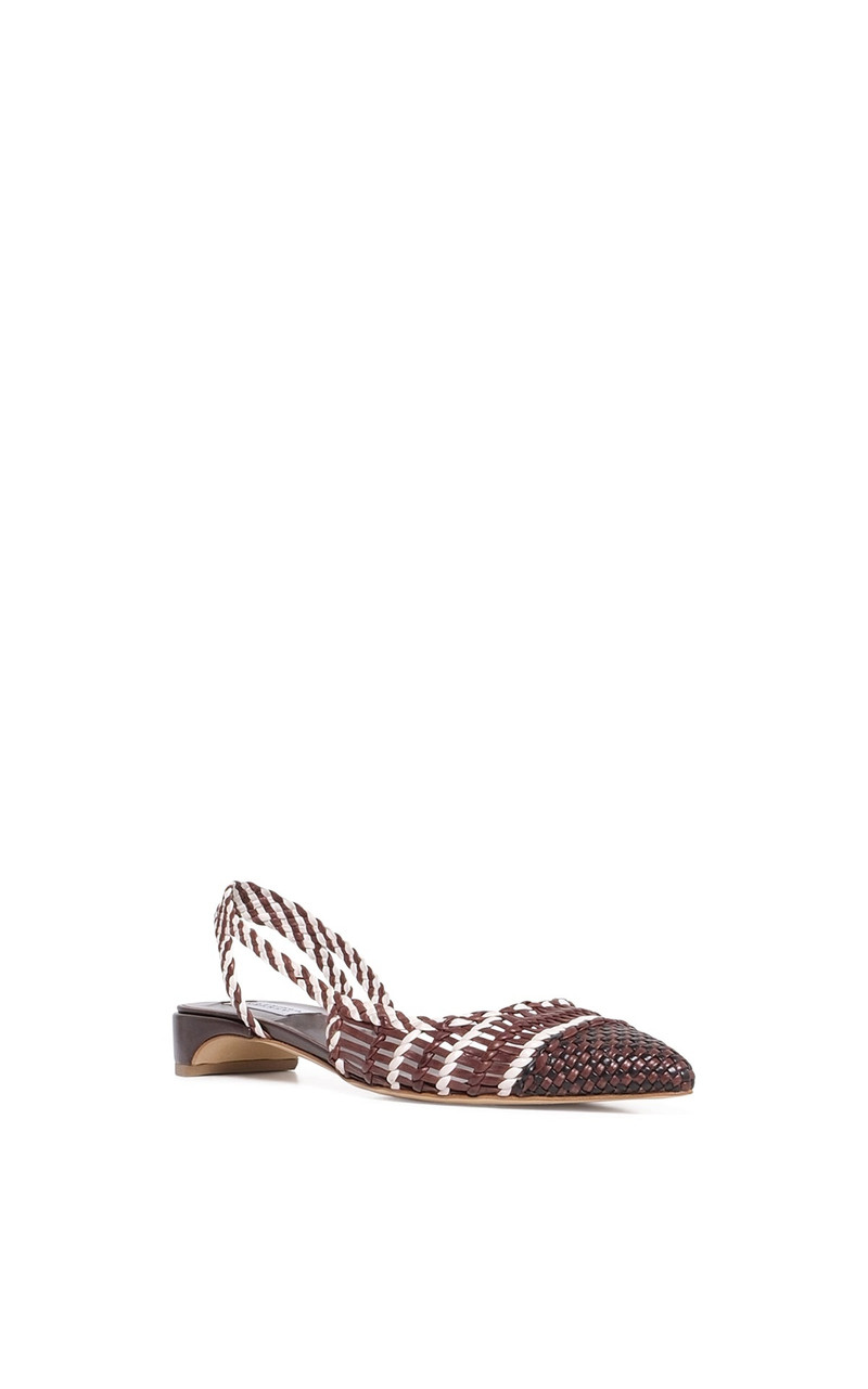 Perro Braided Slingback Shoe in Chocolate Multi Leather 2