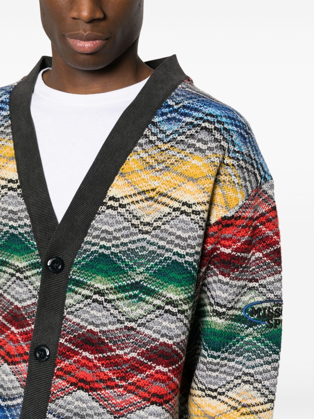 Zigzag V-neck cardigan - 5