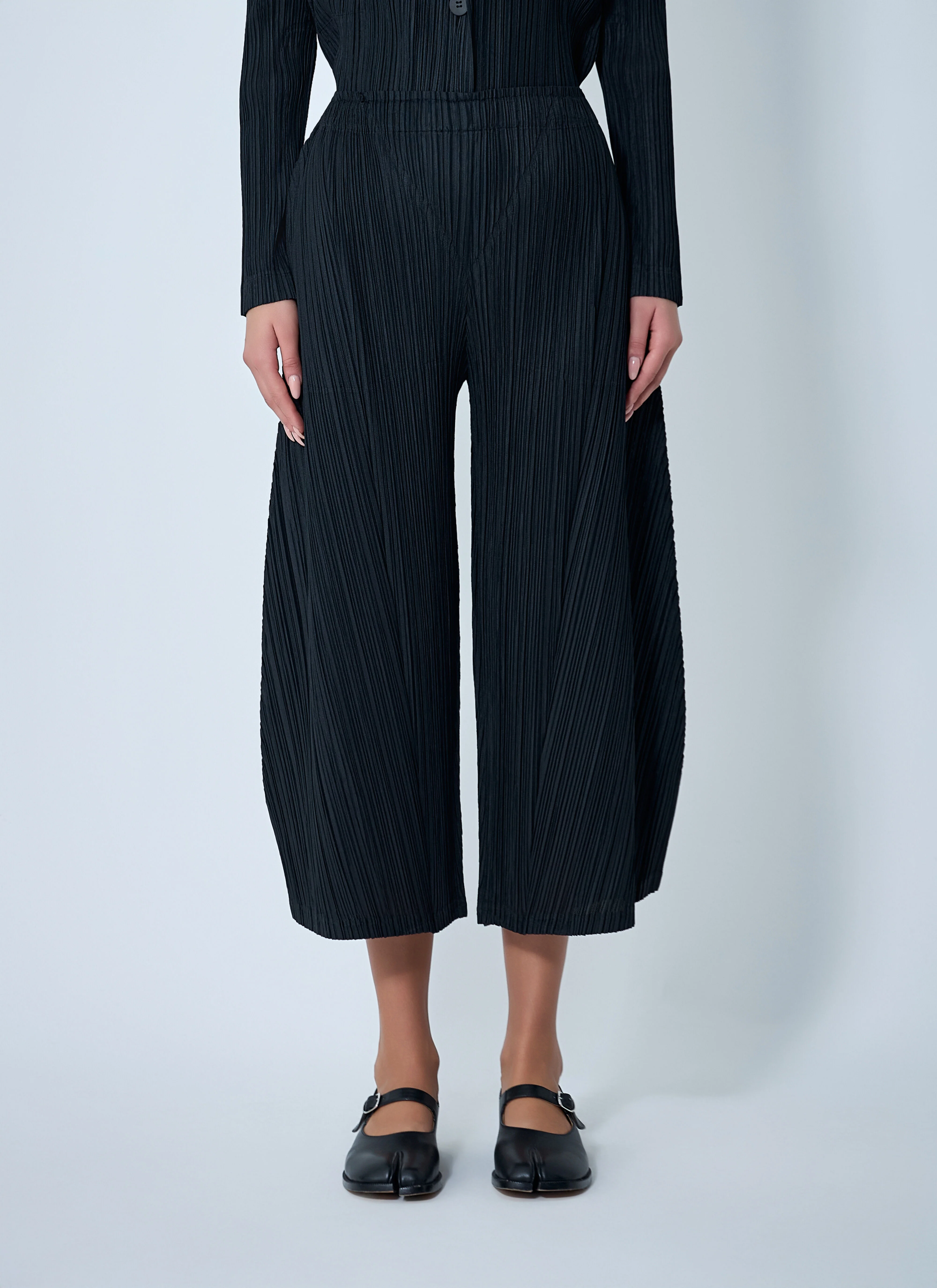 Cropped Pleated Pants - 1