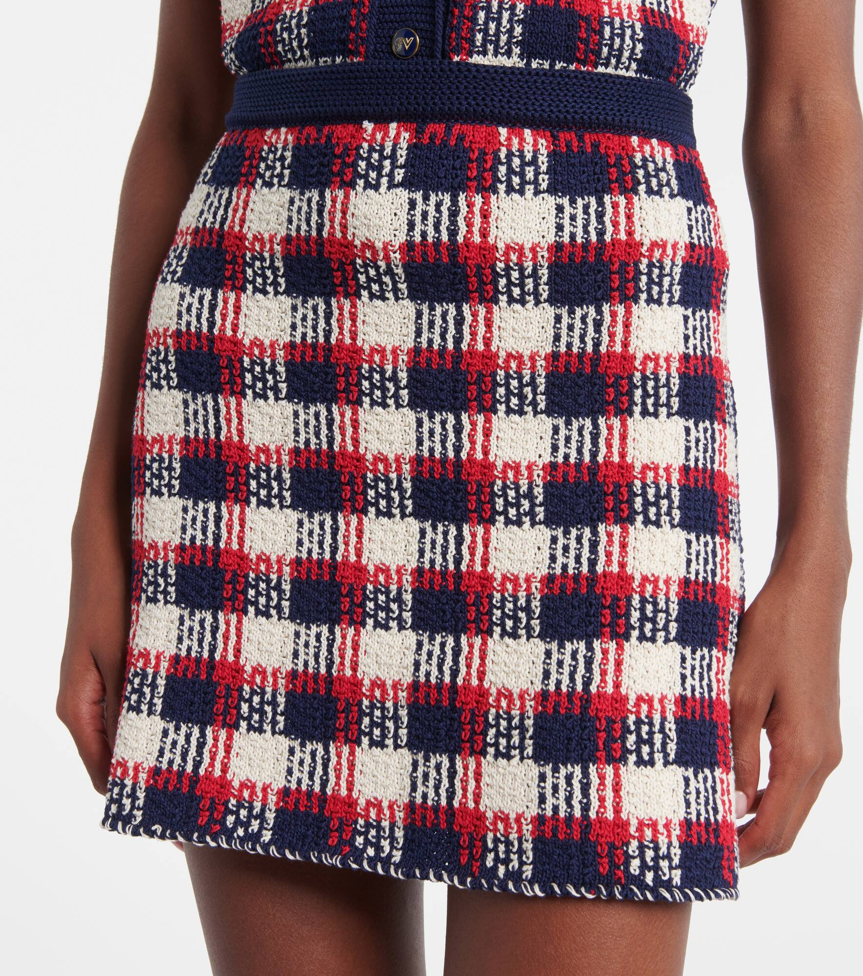 Checked cotton miniskirt - 4