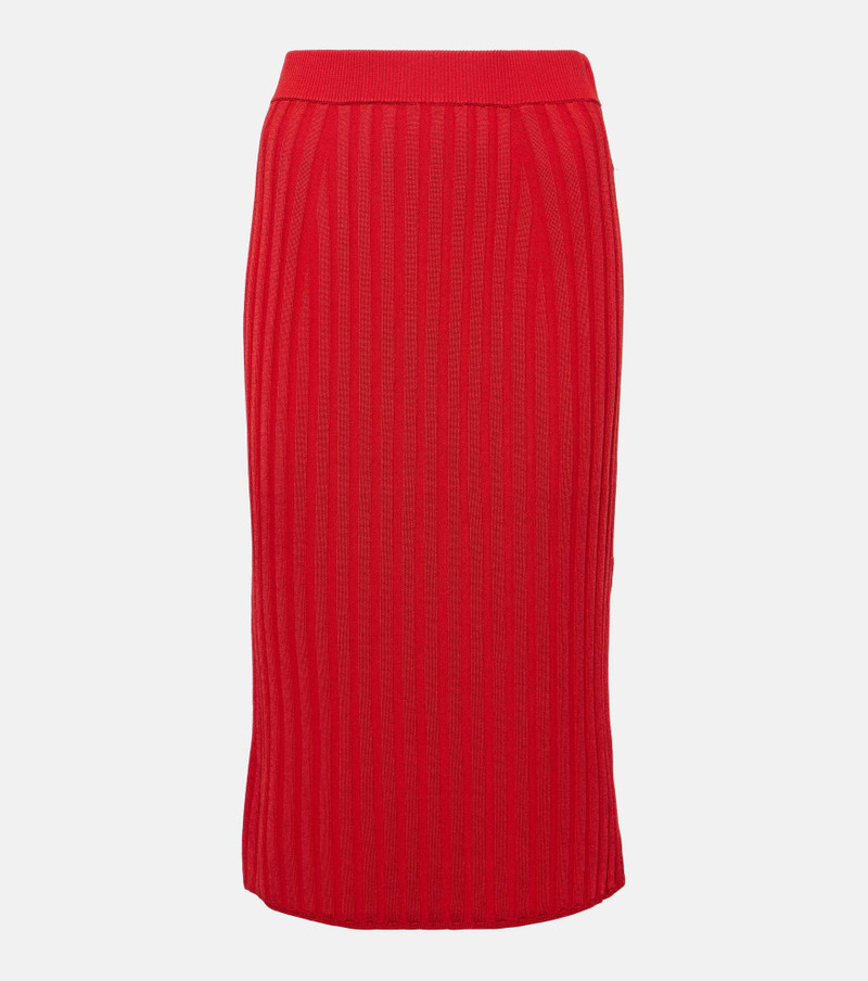 Ribbed-knit midi skirt - 1