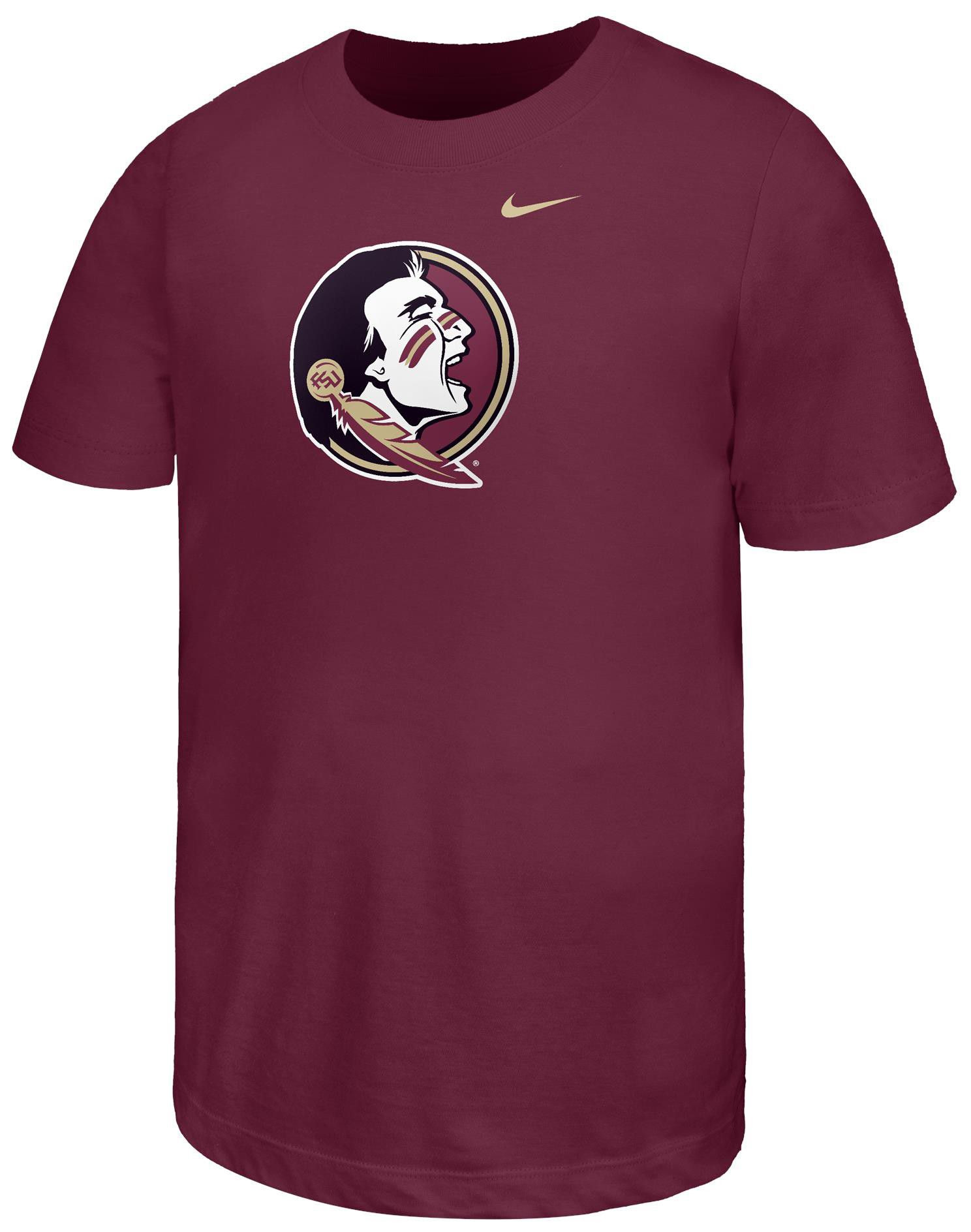 Nike Youth Florida State Seminoles Maroon Core Cotton Primary Logo Short Sleeve T-Shirt - 1