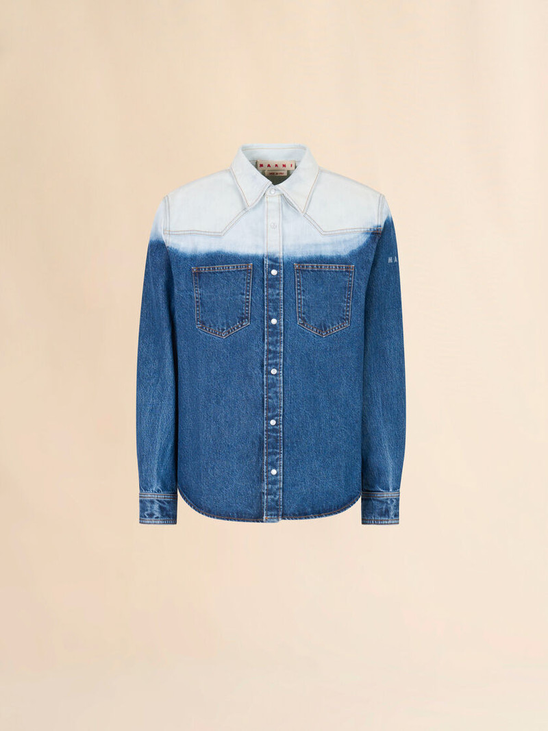 BLUE DENIM SHIRT WITH DEGRADÉ FINISH 1