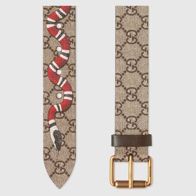 GUCCI GG Supreme belt with Kingsnake print outlook