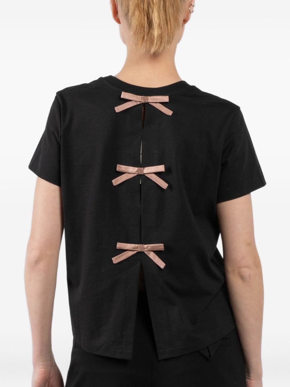 bow-detail T-shirt - 4