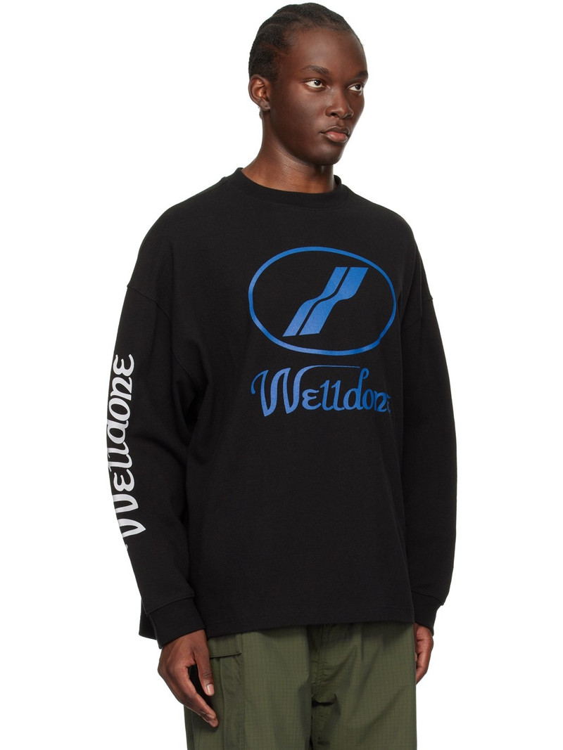 Black Print Long Sleeve T-Shirt 2