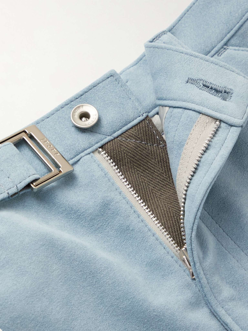 Straight-Leg Belted Faux Suede Shorts 3