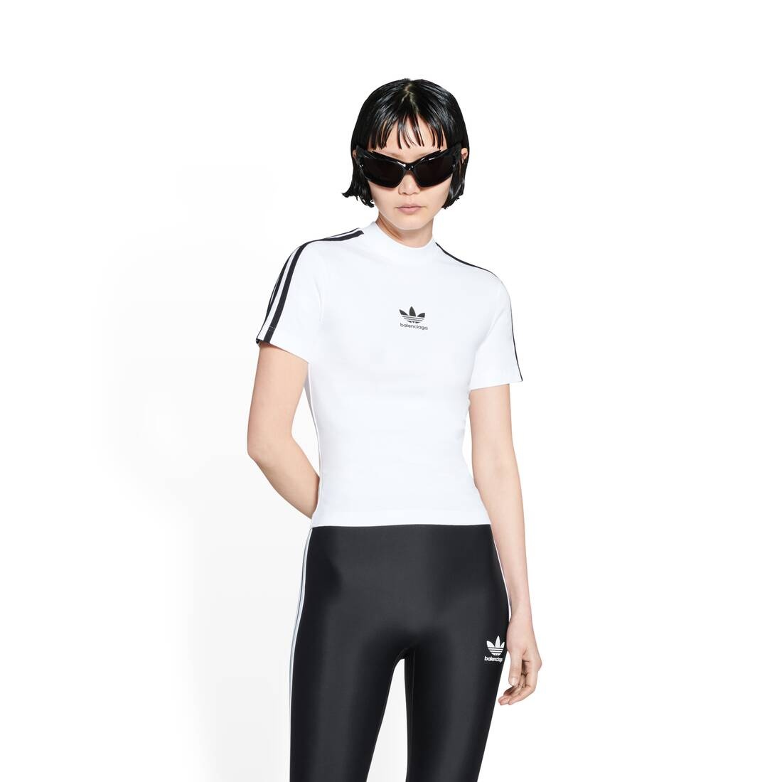 Women's Balenciaga / Adidas Shrunk T-shirt in White - 5