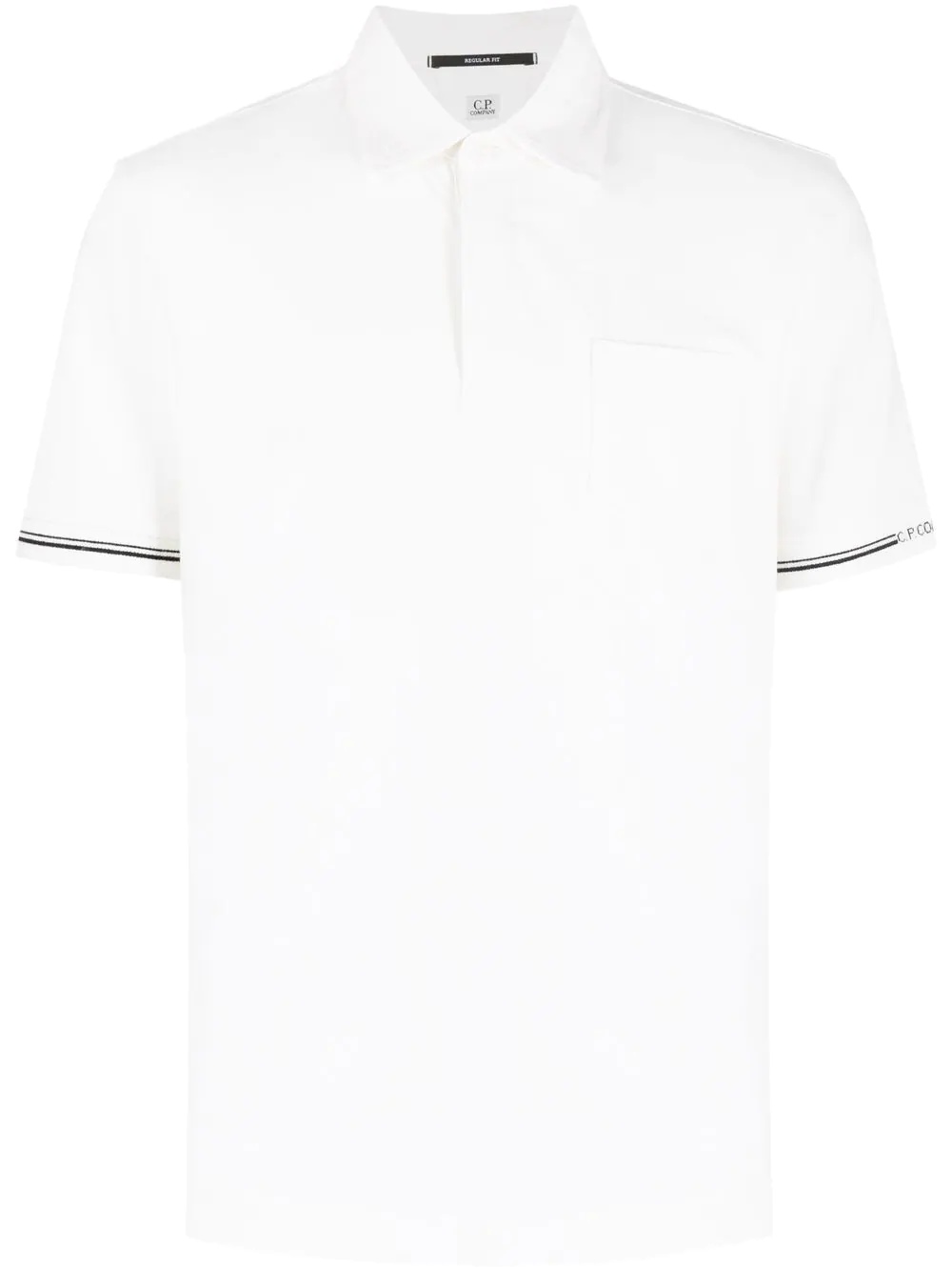 striped-edge cotton polo shirt - 1