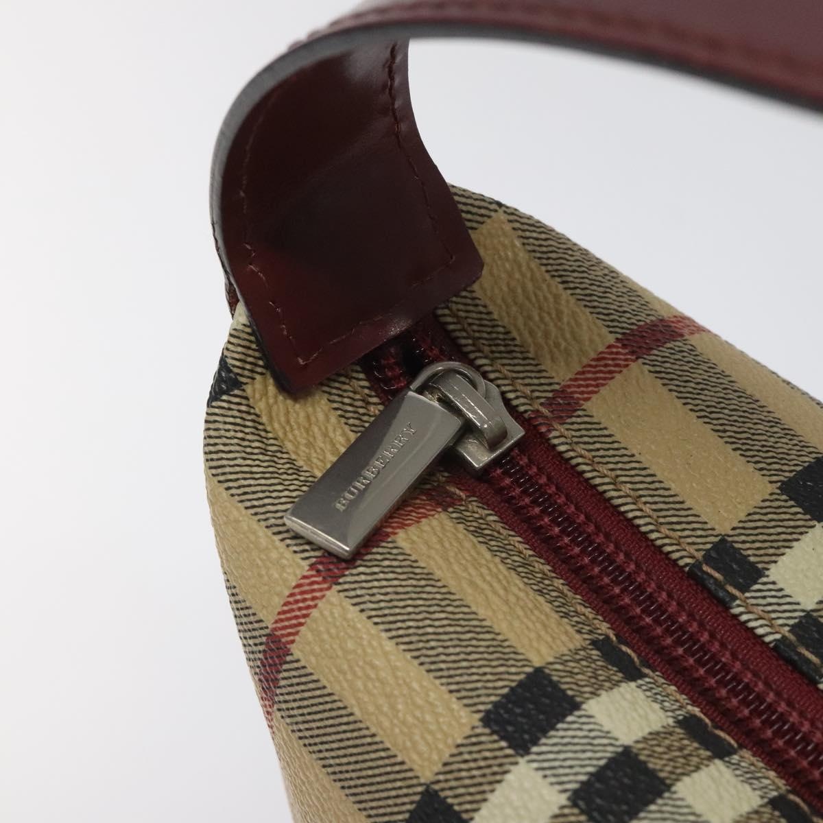 Burberry Nova Check Hand Bag Pvc Beige Silver - 10