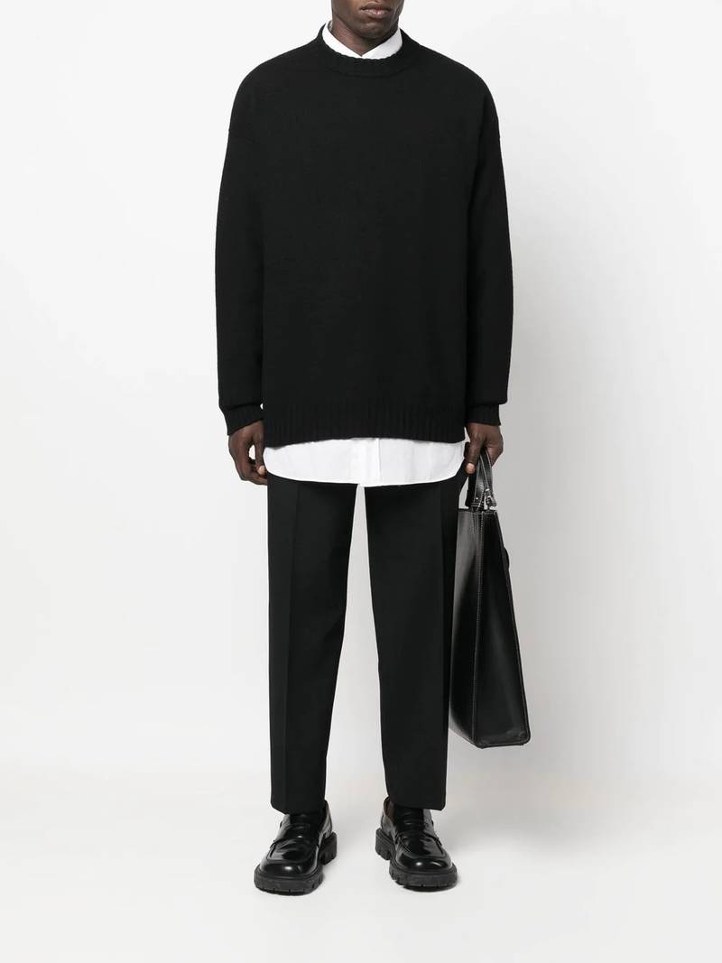 Jil Sander split-hem crew-neck jumper outlook