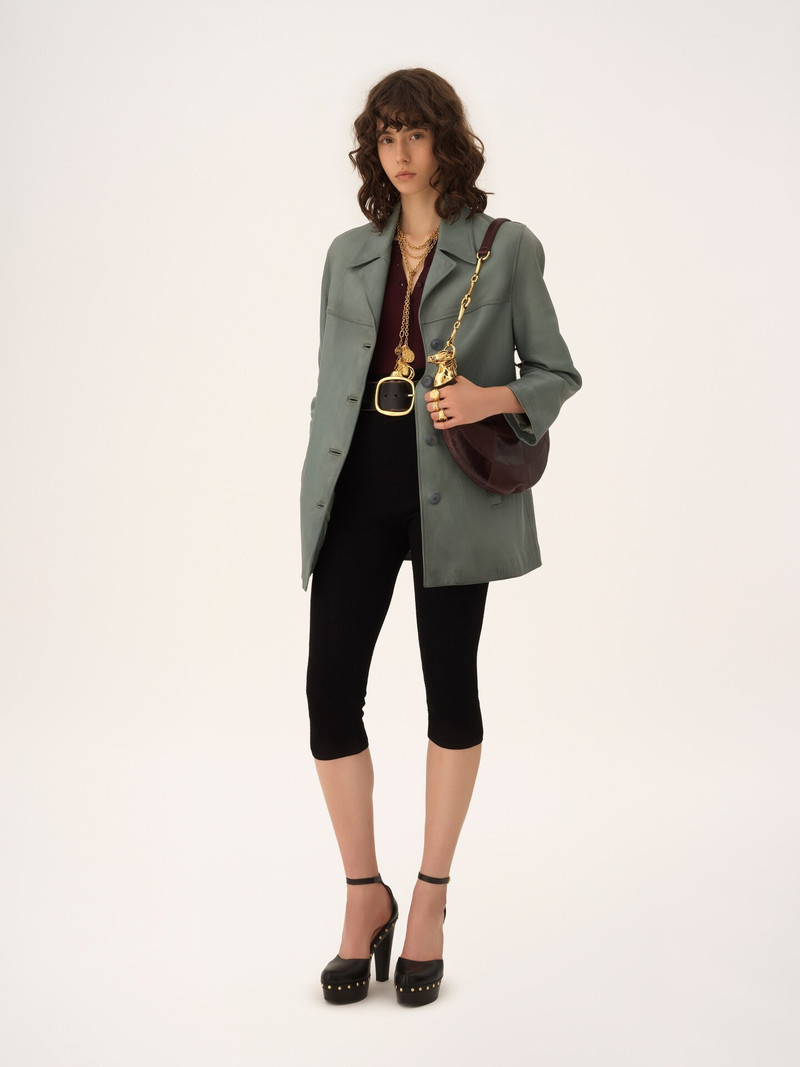 Chloé SINGLE-BREASTED LONG JACKET IN LEATHER outlook