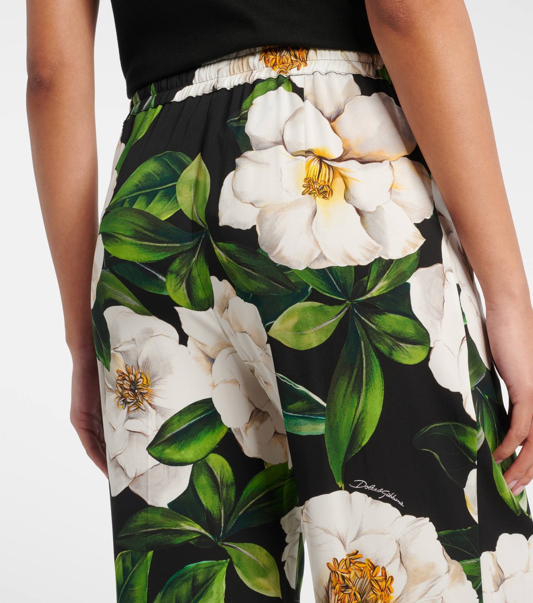 Floral silk-blend pajama pants - 5
