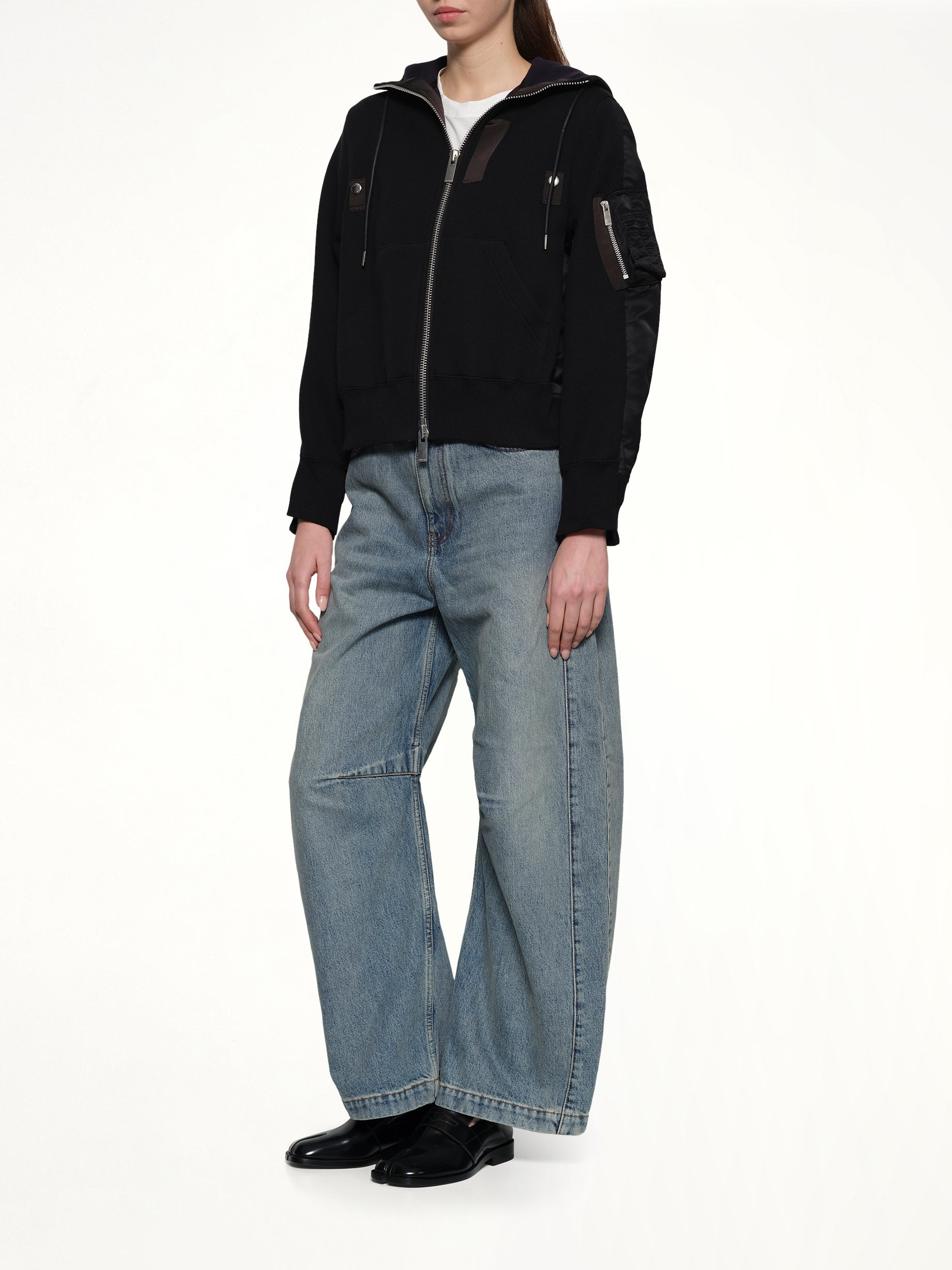 Sponge x Nylon Twill Hoodie in Black - 4
