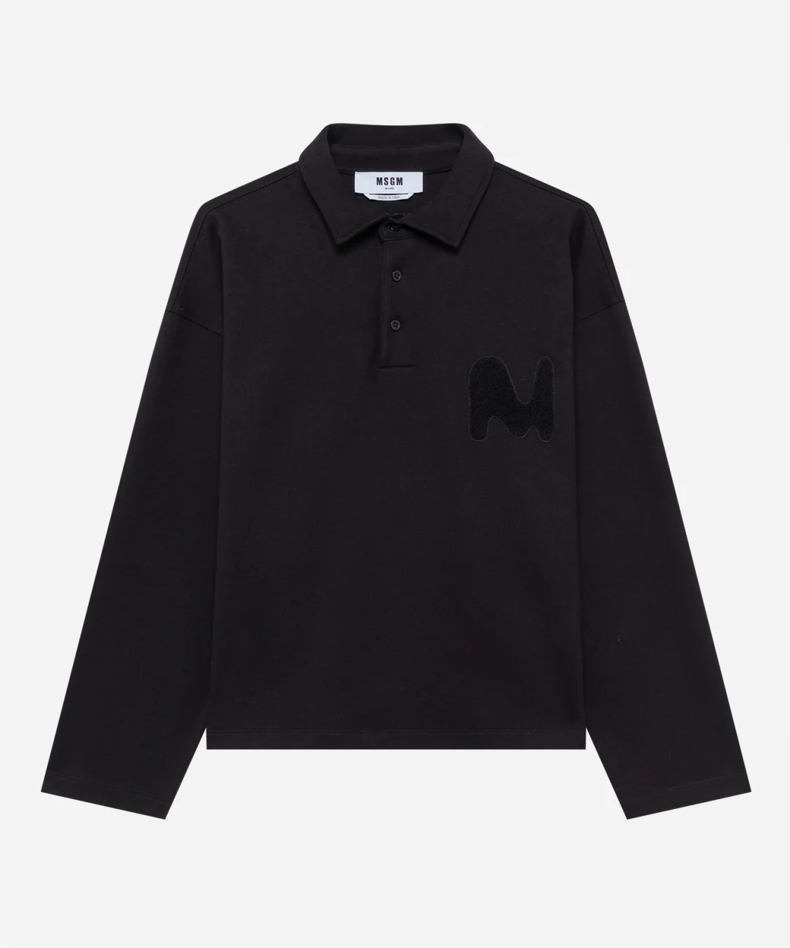 Cotton piqué polo with terry patch - 1