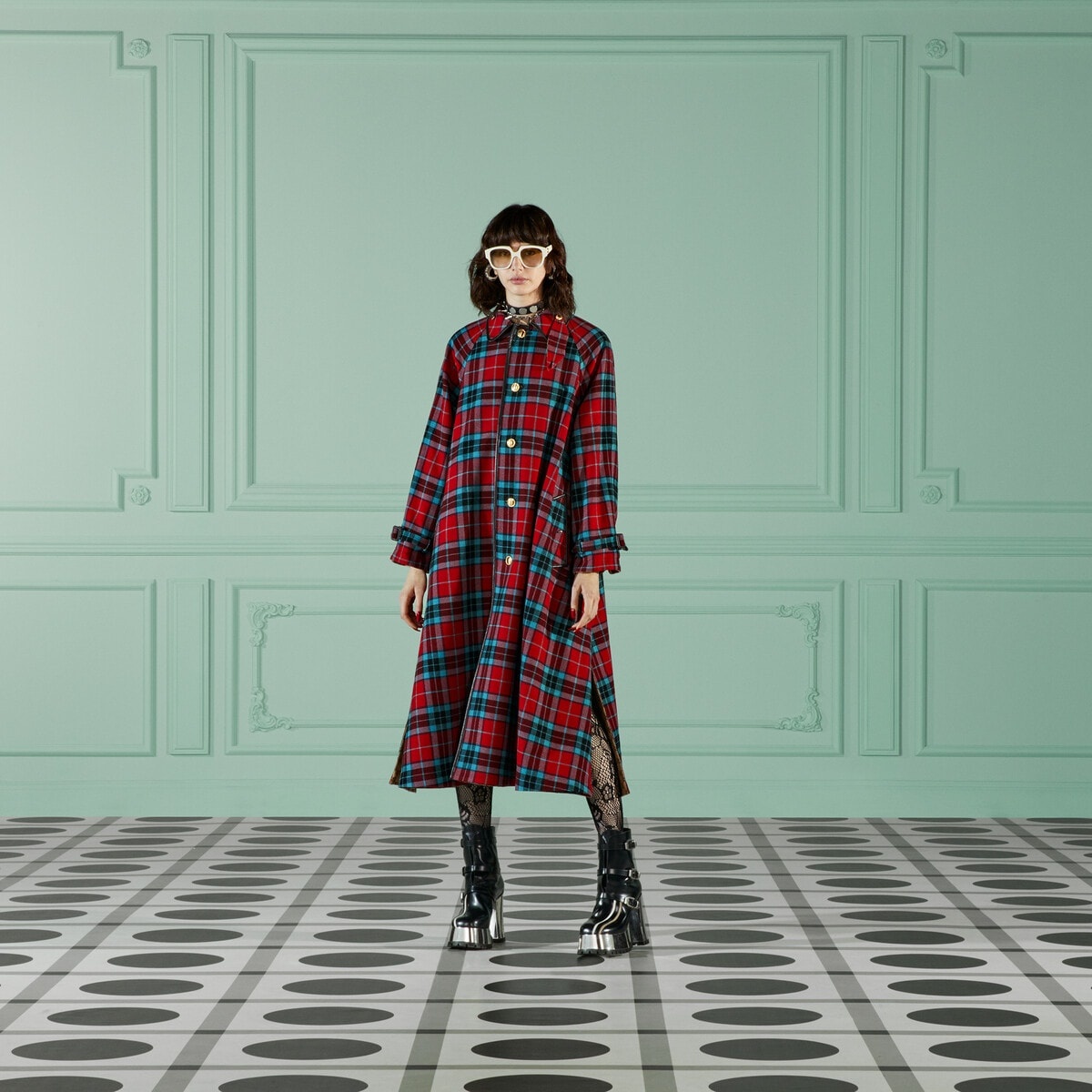 トレンチコート GUCCI GG TARTAN REVERSIBLE COAT GUCCI Reversible GG tartan coat | REVERSIBLE