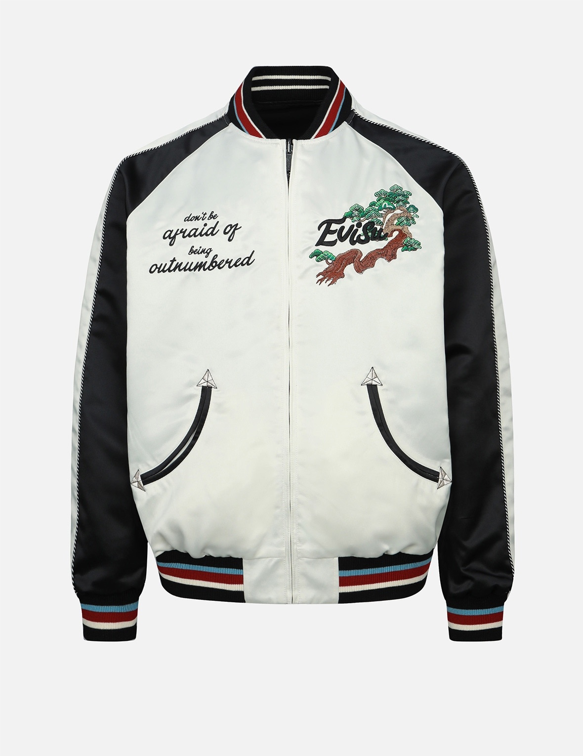 EAGLE AND LOGO EMBROIDERY REVERSIBLE SOUVENIR JACKET - 2