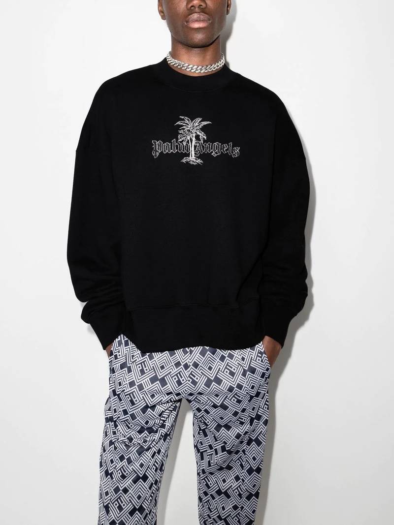 Palm Angels logo-embroidered sweatshirt outlook