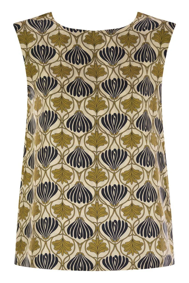 'S Max Mara Timetop - Reversible Printed Silk Top - 1