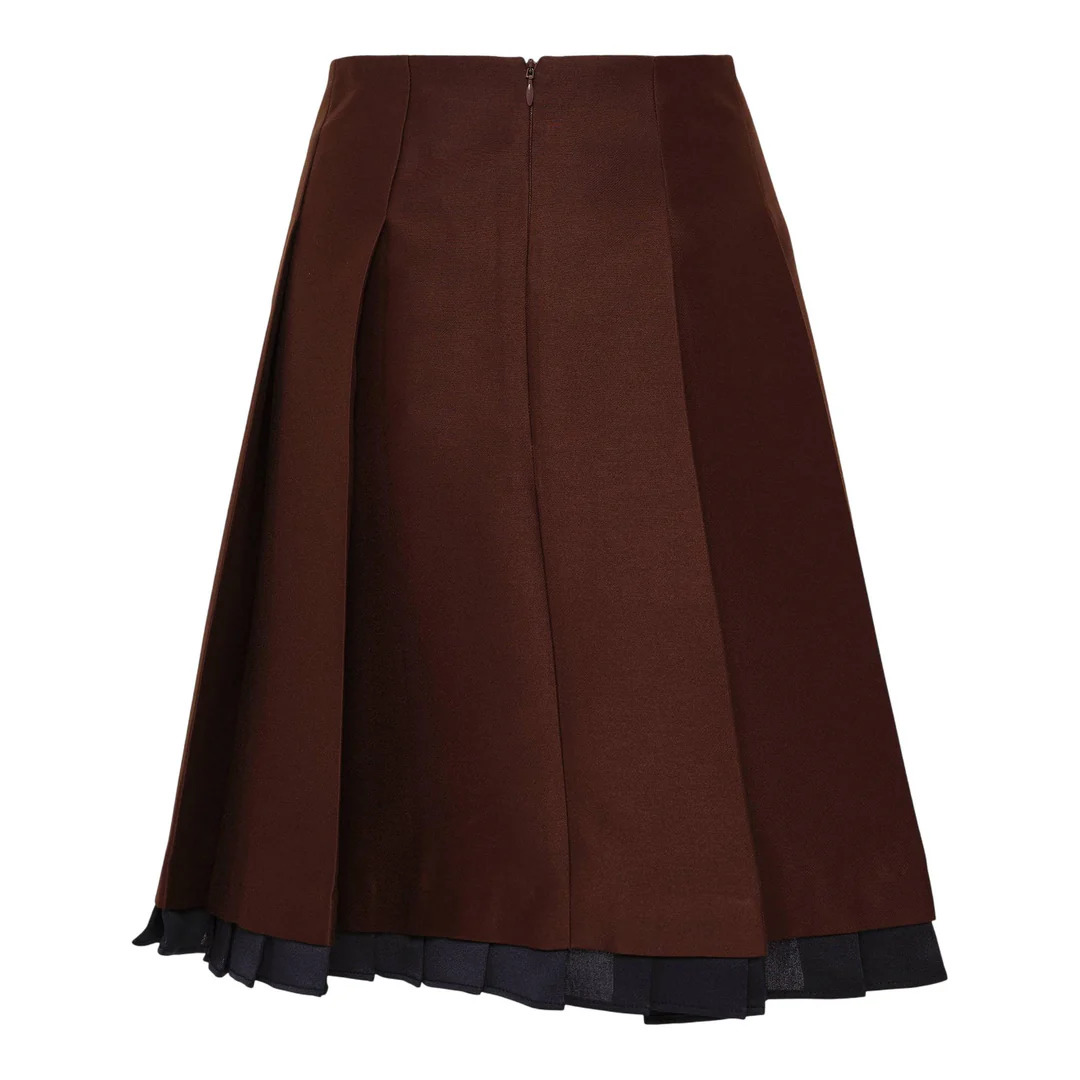 Patchwork Lace Wide Pleat Skirt - 2