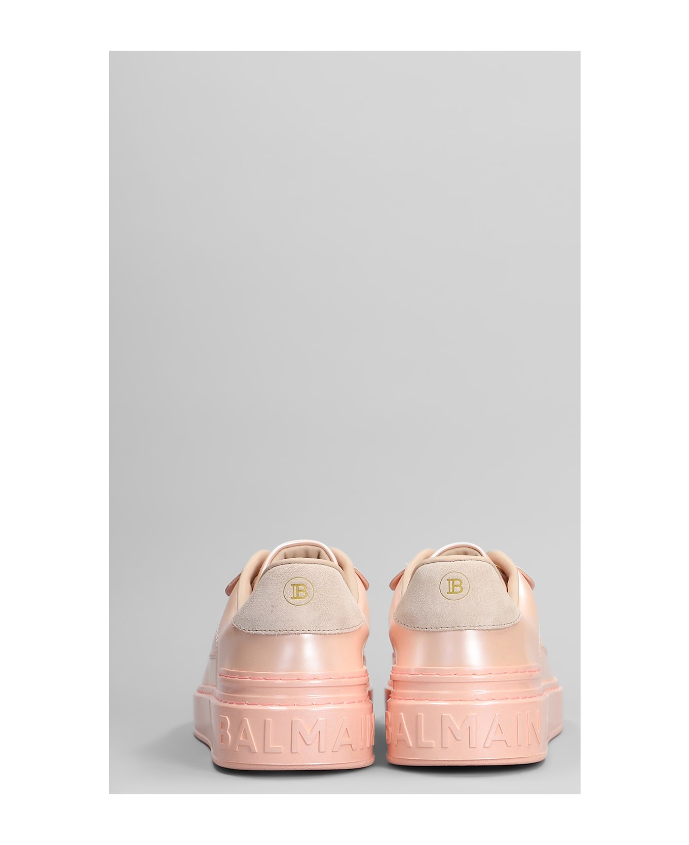 B Court Sneakers In Rose-pink Suede And Leather - 4