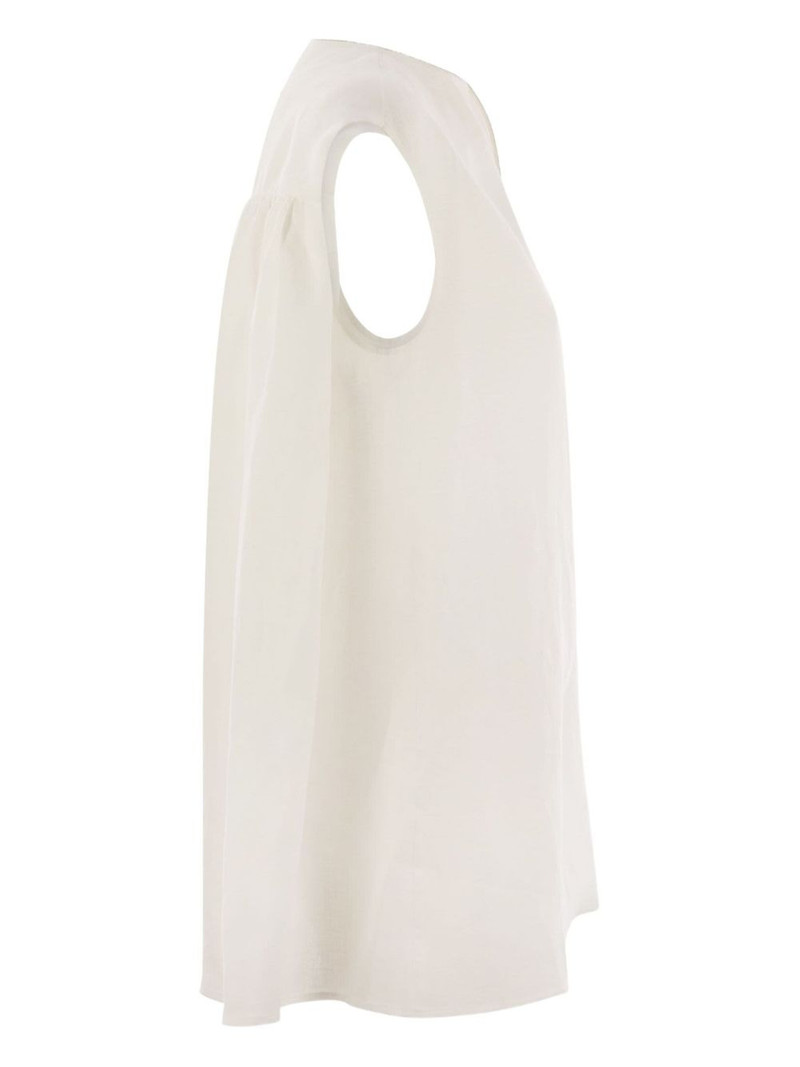 metallic-trim linen top 3