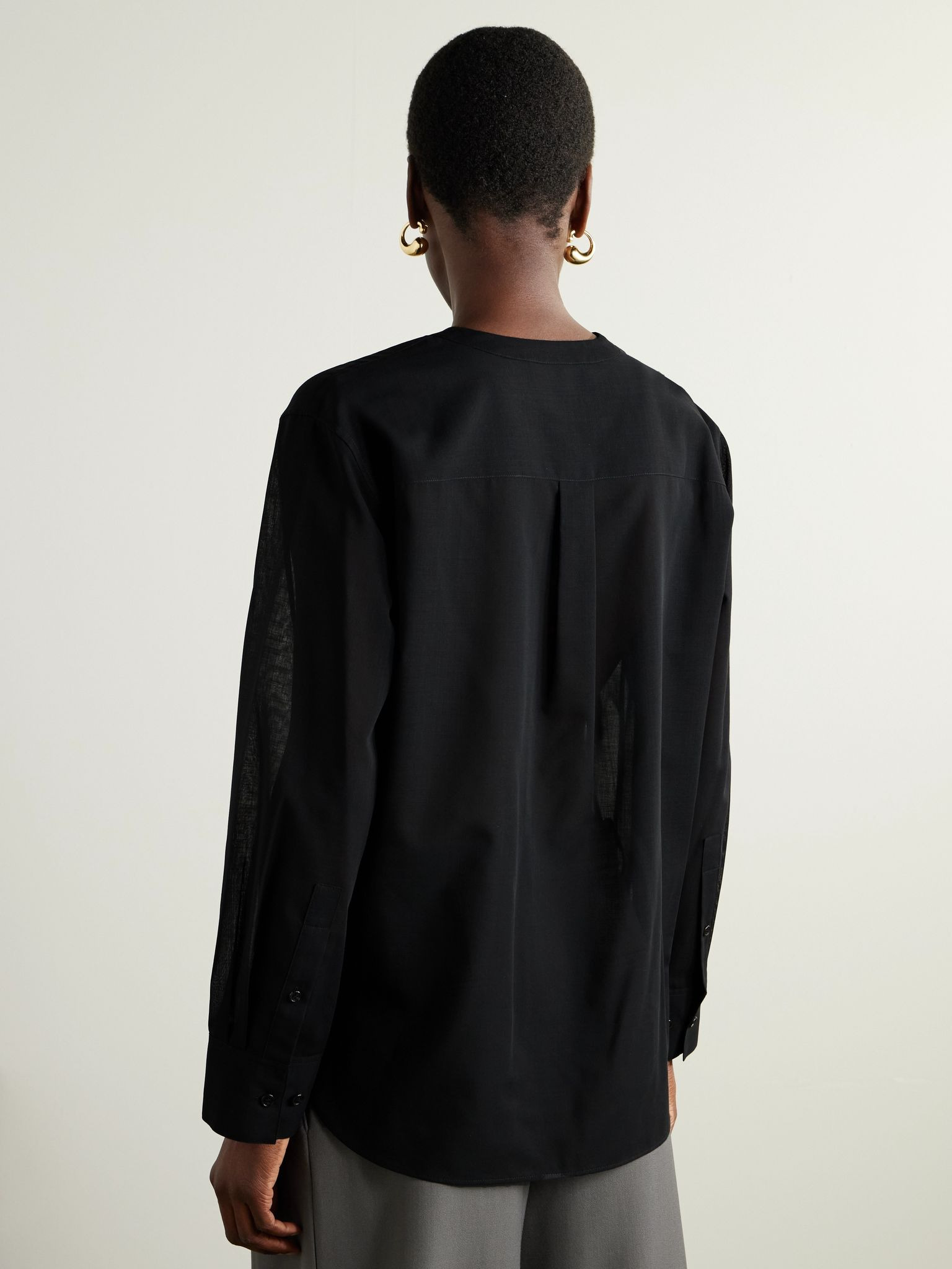 Wool-blend blouse Black - 4