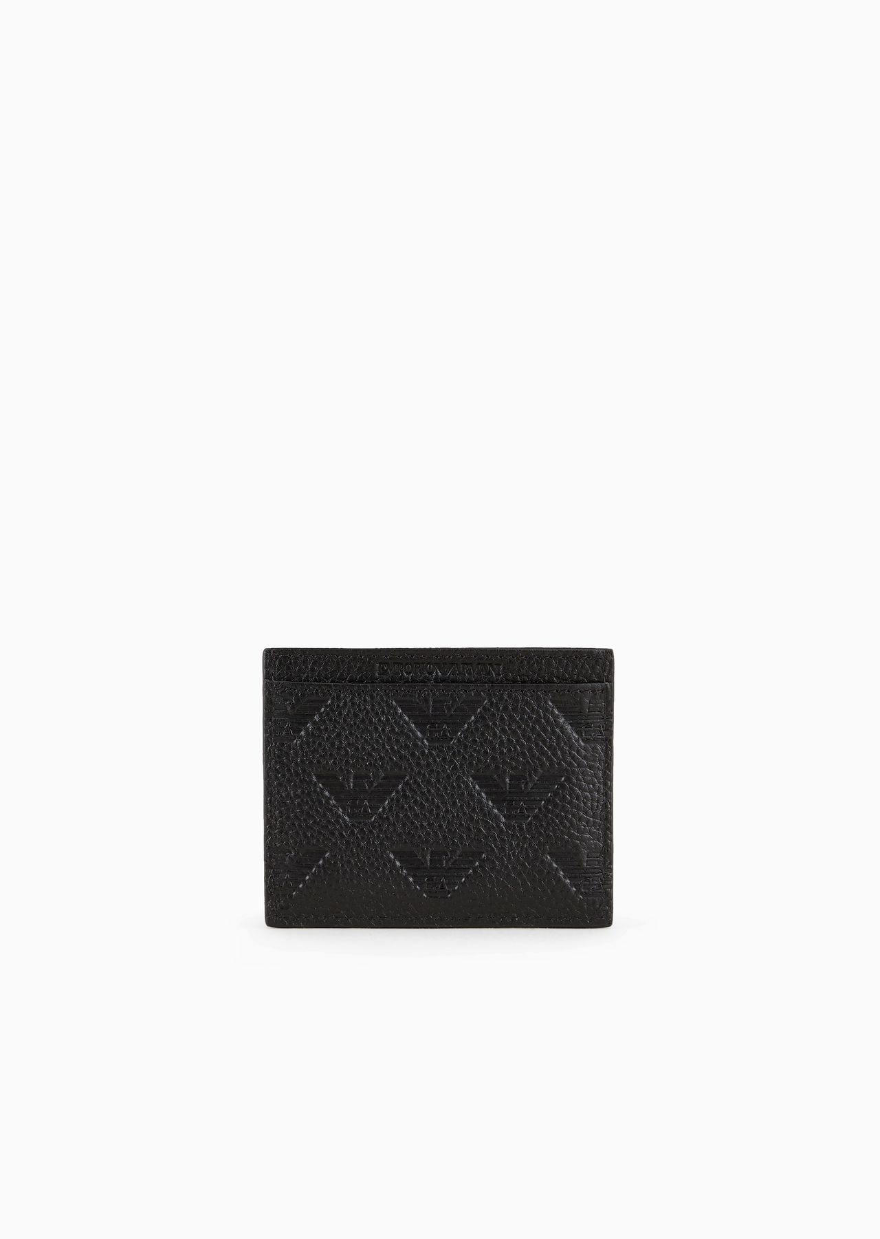 Leather card holder with all-over embossed eagle - 3