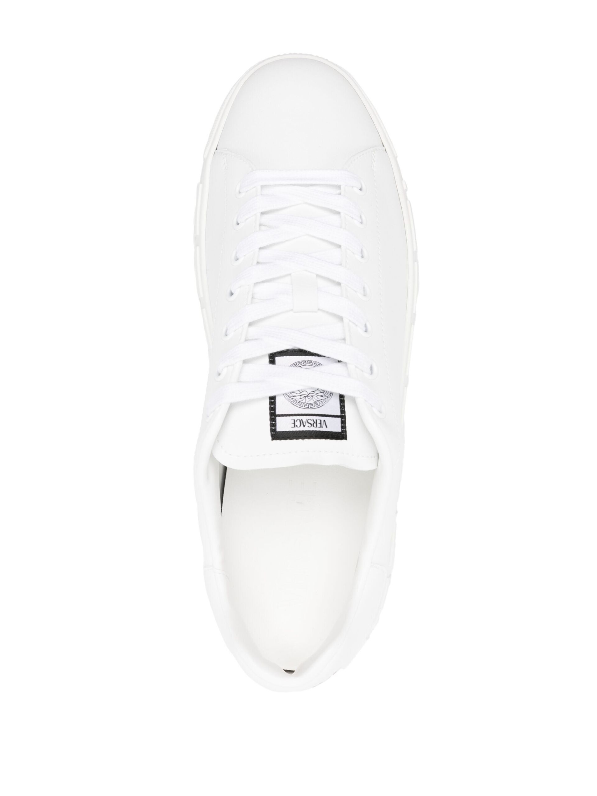 White Greca Faux Leather Sneakers - 4
