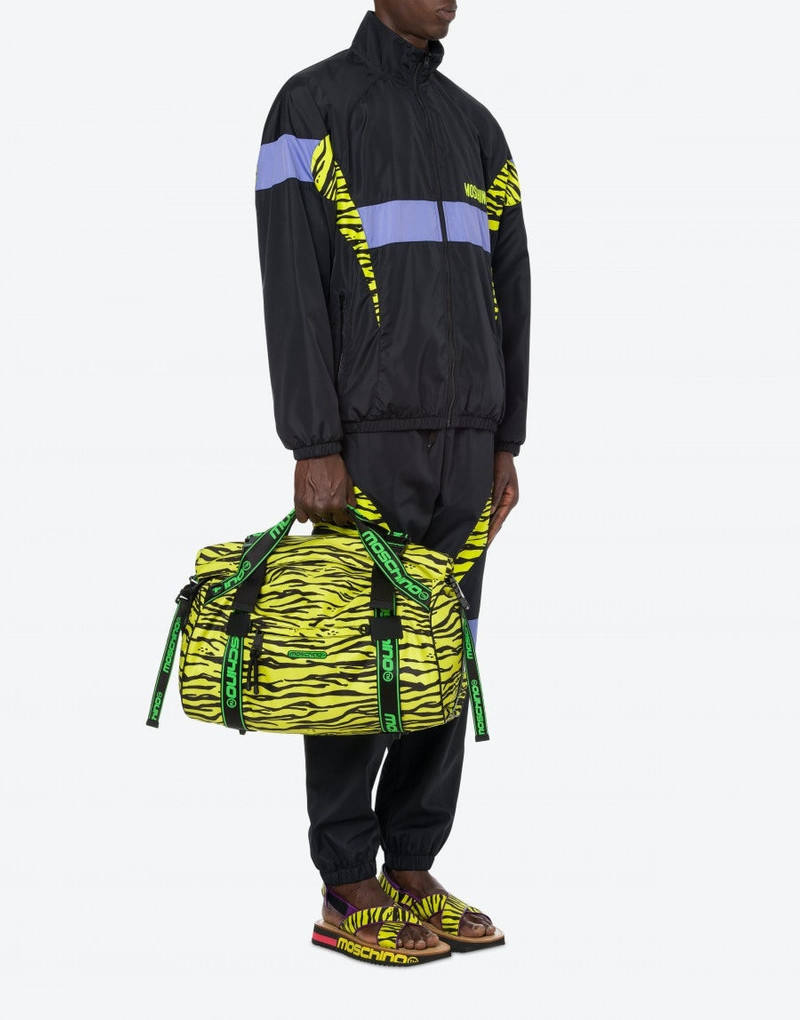 Moschino ALLOVER TIGER NYLON DUFFLE BAG outlook