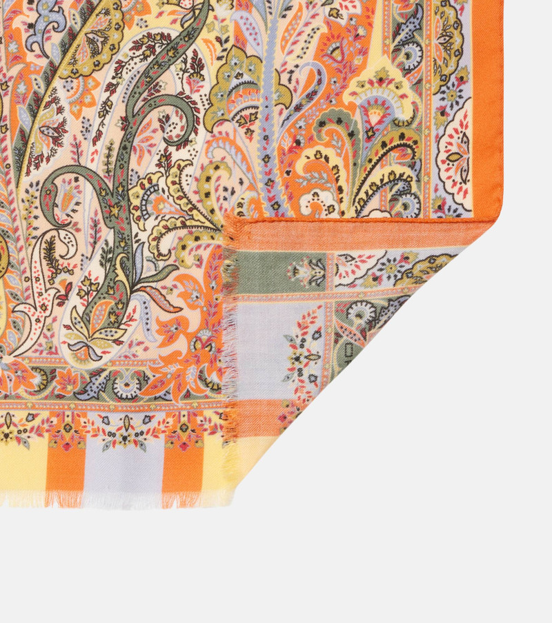 Floral wool and silk scarf 5
