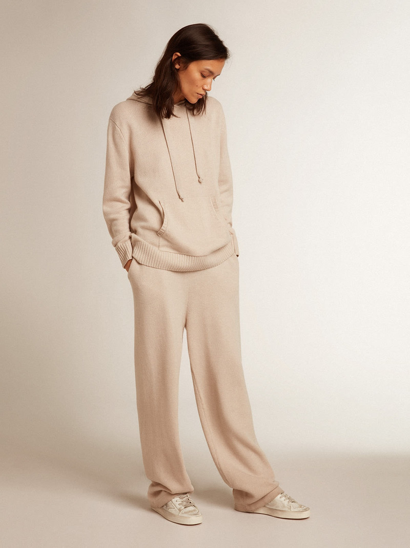 Golden Goose Natural white cashmere blend women’s joggers outlook