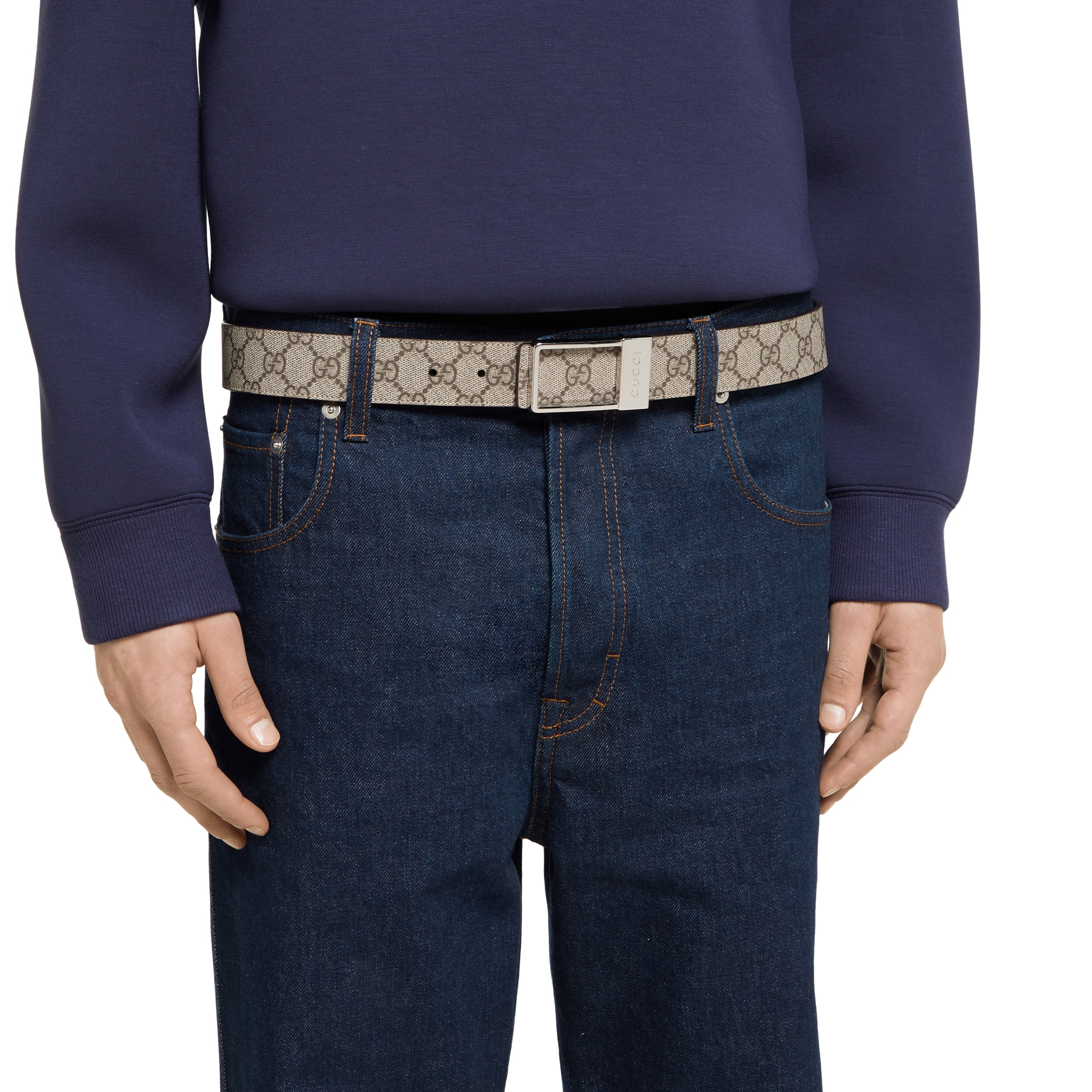Reversible belt with rectangular buckle - 4