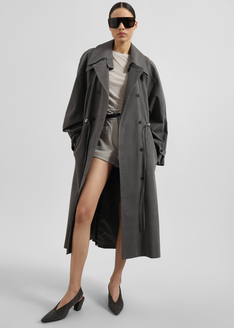 Elrod Drawstring Trench - Grey 5