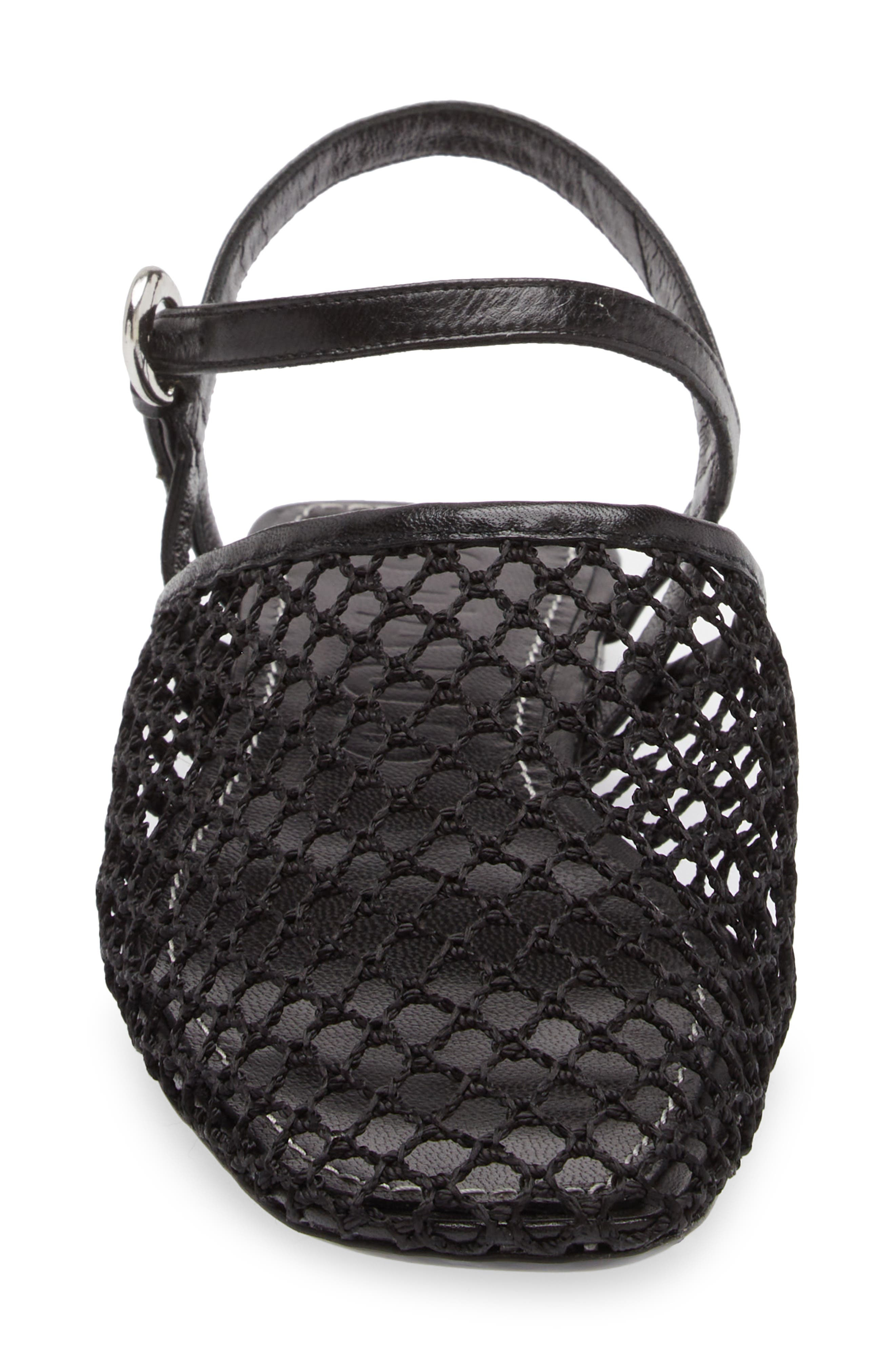 STAUD Rete Slingback Flat in Black Netting at Nordstrom - 4