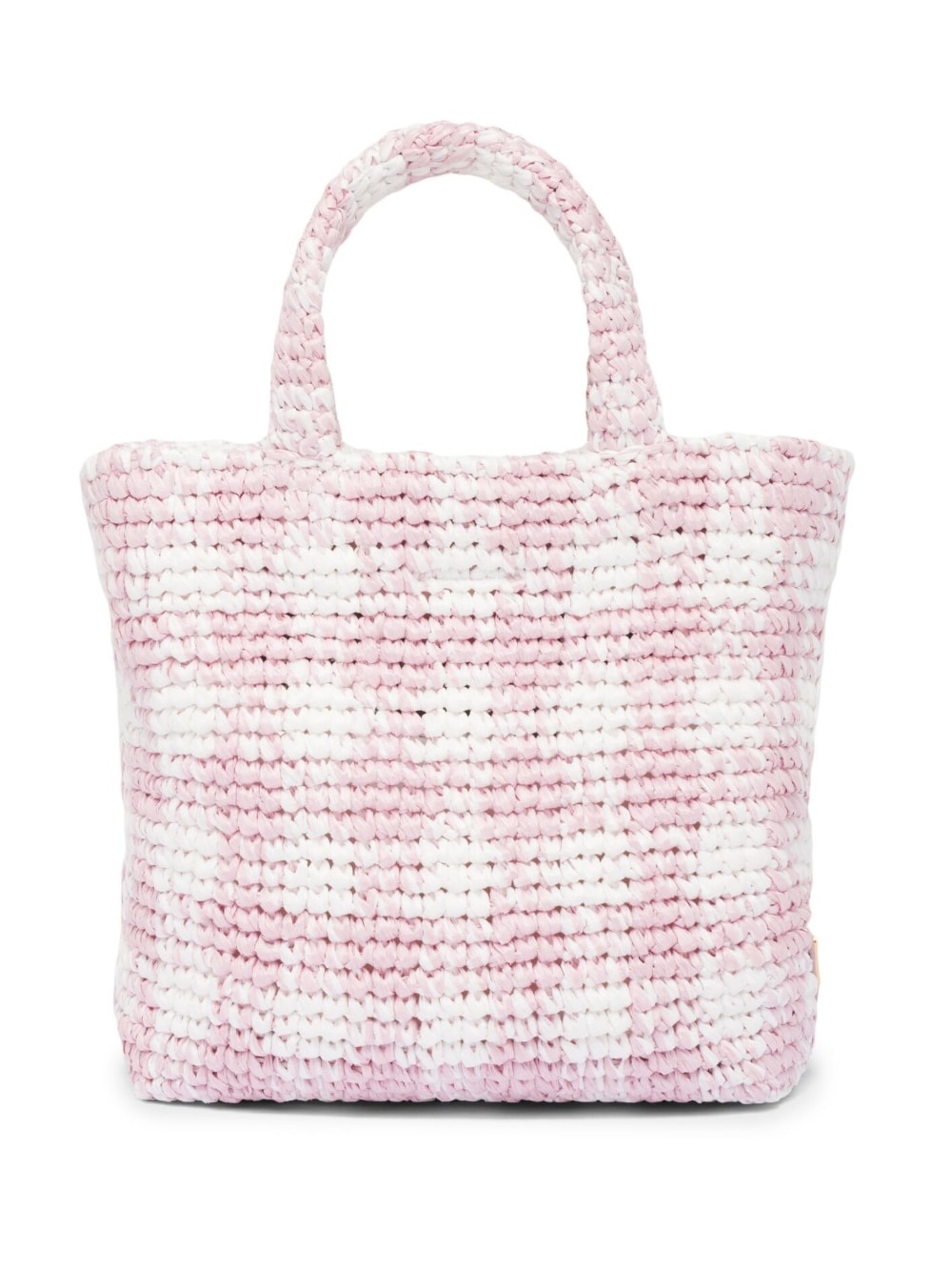 logo-knit gingham tote bag - 4