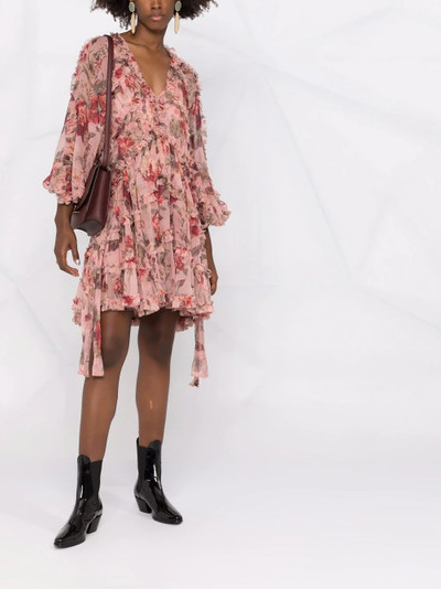 Zimmermann ruffled-trim floral smock dress outlook