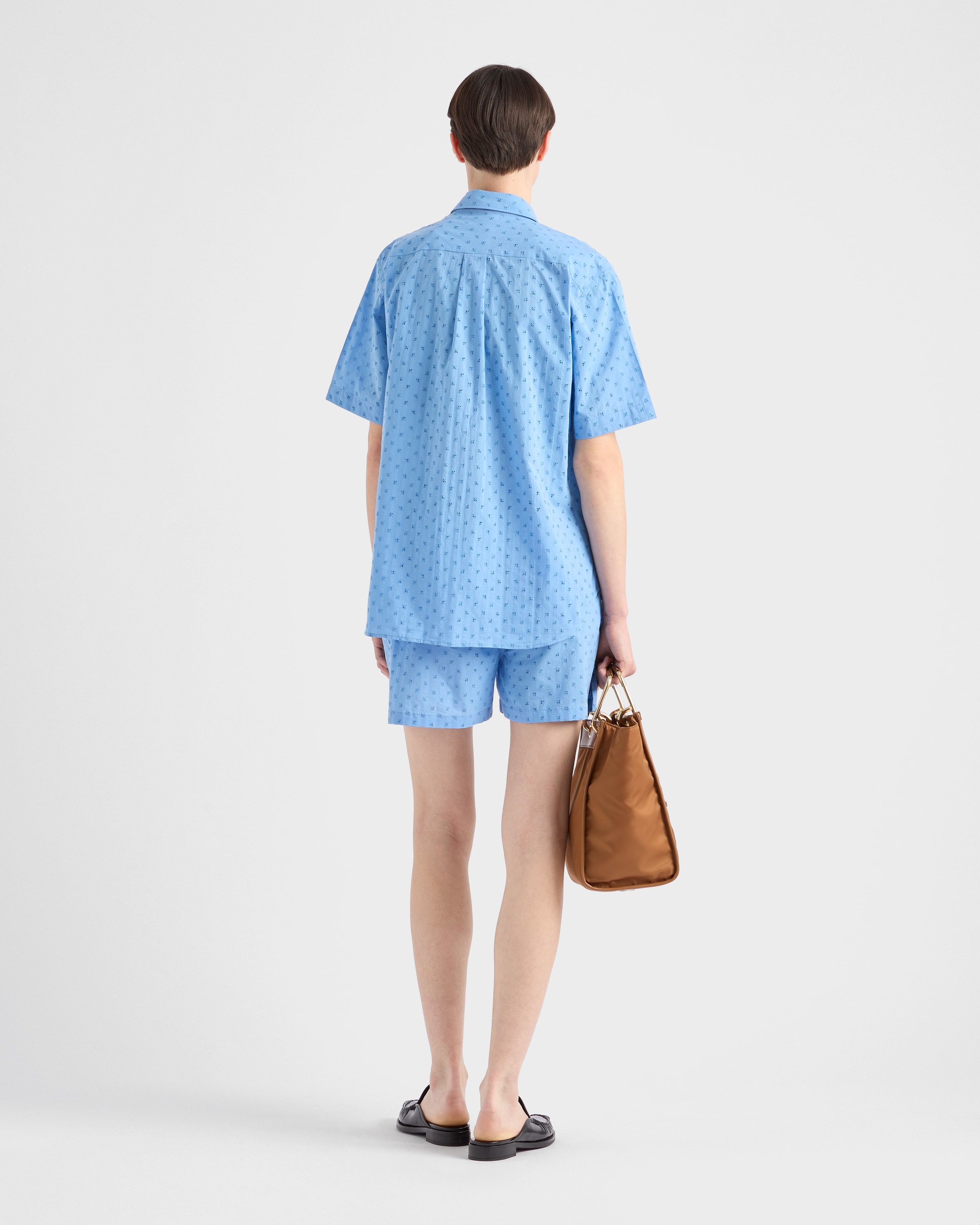 Short-sleeved eyelet lace shirt - 5