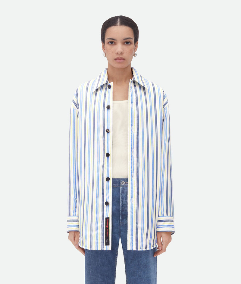 Striped Silk Padded Jacket - 1