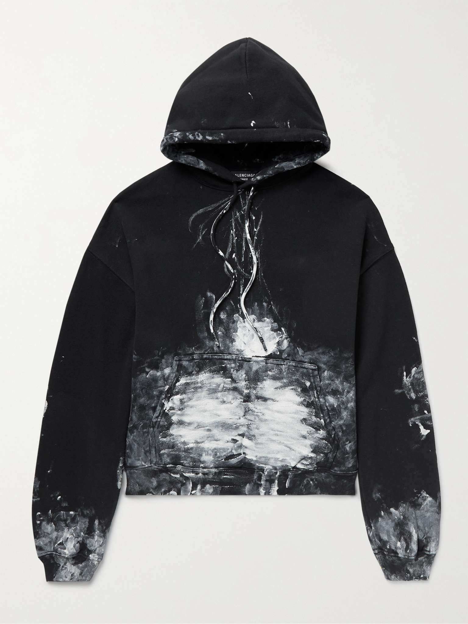 Paint-Splattered Cotton-Jersey Hoodie - 1