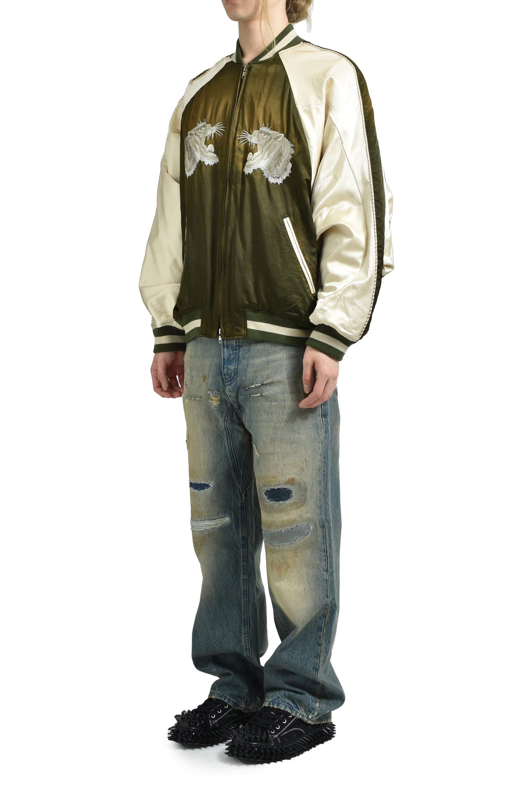 DISTORTED CUTTING SOUVENIOR JACKET / KHA - 4