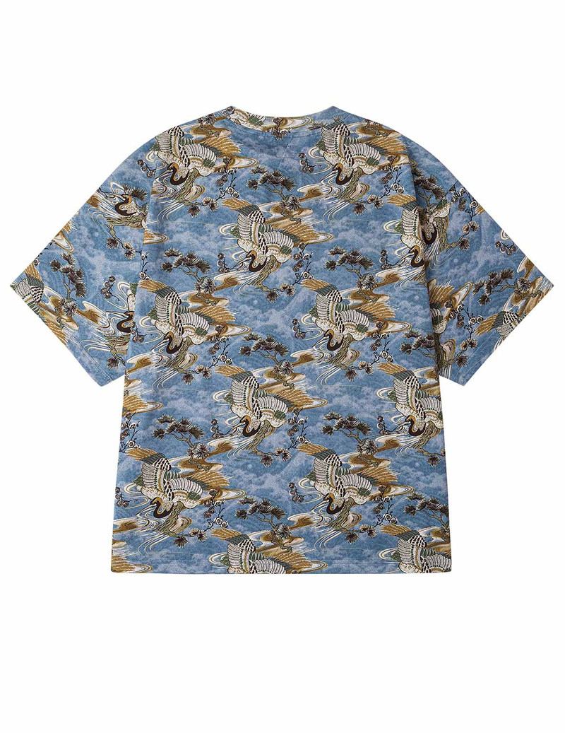 EVISU Allover Crane Print Relax Fit T-shirt outlook