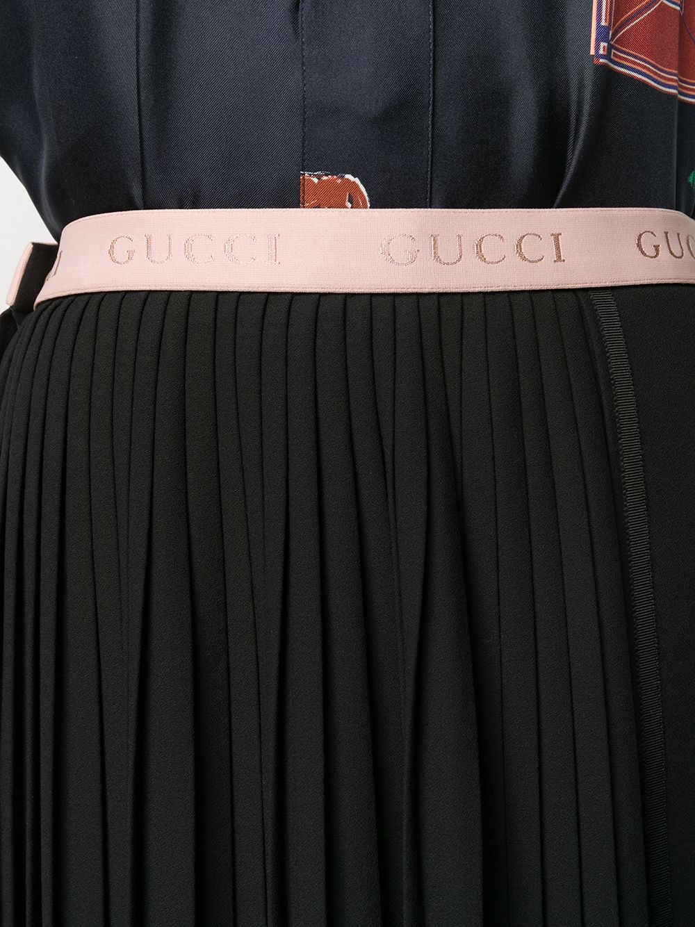 logo waistband pleated skirt - 5