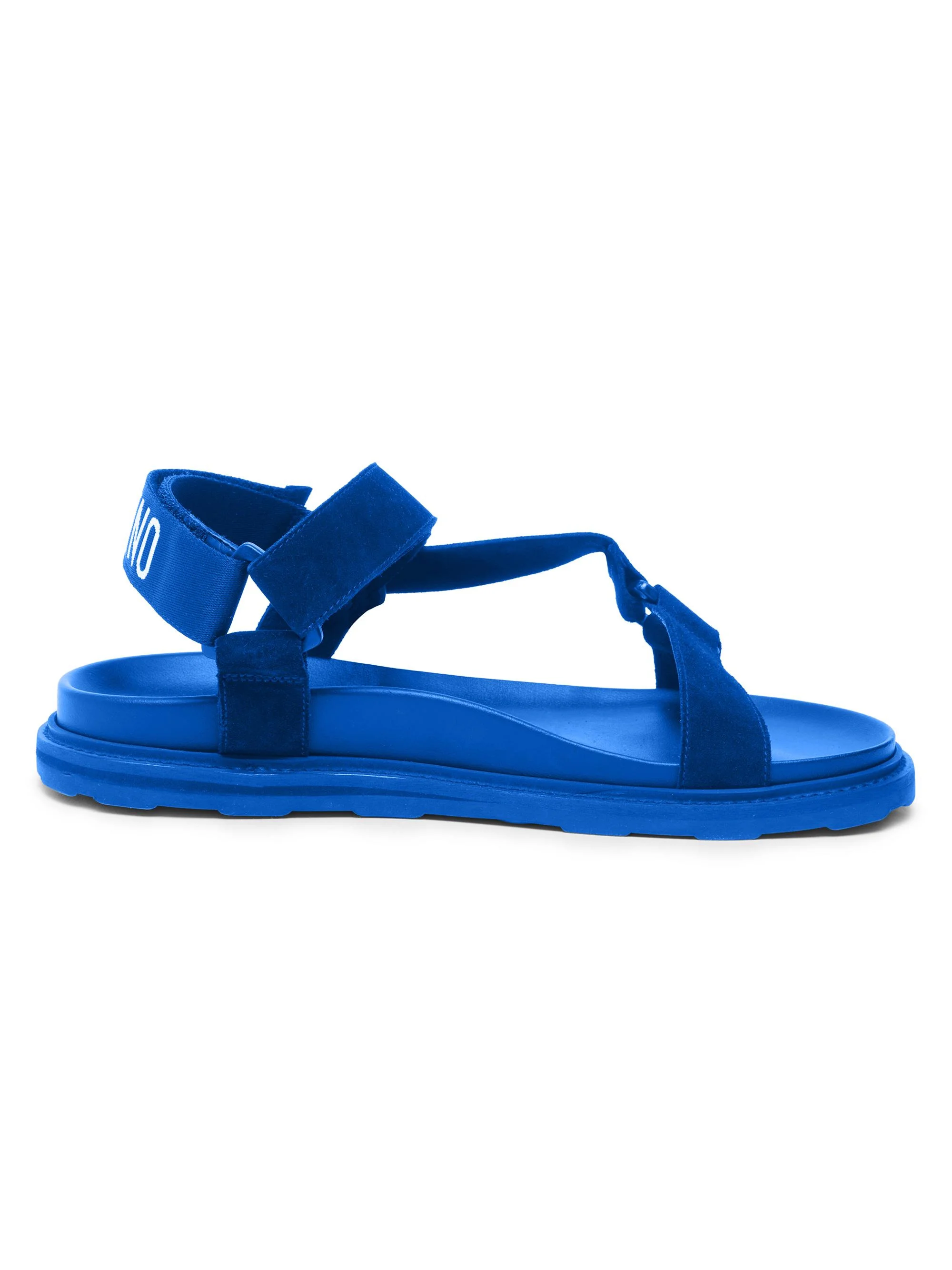 Men's Logo Leather Sandals - Blue - 1
