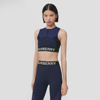 Burberry Monogram Print Stretch Jersey Cropped Top outlook
