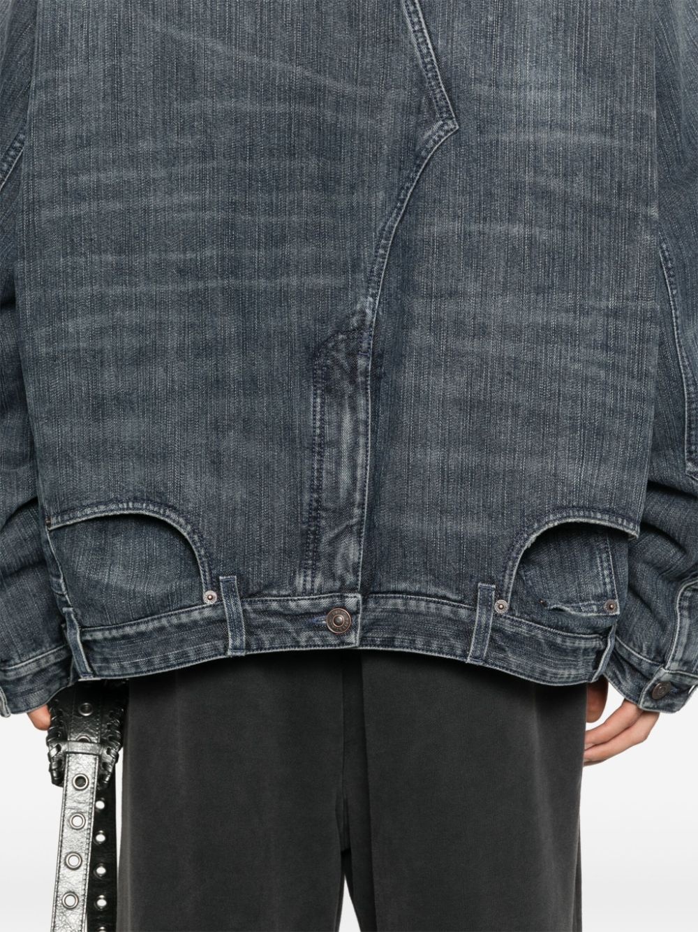 deconstructed oversized denim jacket - 5